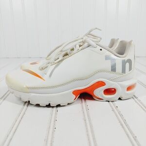 Nike Air Max Plus TN Big Logo White Silver Orange Running Sneakers E147